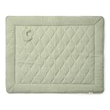 Little Dutch Krabbeldecke für Baby Laufgittereinlage Spielmatte Krabbelmatte - 100% Baumwolle - Weich und Dick Gepolstert - Pure Sage - grün (80x100 cm)