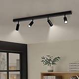 Eofiti Deckenstrahler LED Schwenkbar 4 Flammig Deckenlampe Strahler Schwarz Inkl. 4x 3W G9 LED 360LM Neutralweiß 4000K Spotleuchten Spotbalken Küchenlampe für Korridor Küche Flur