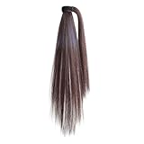 Stylisches, mittellanges Haar mit verstellbarem Riemen, Pferdeschwanz-Haarteil für mühelose Styling-Transformation