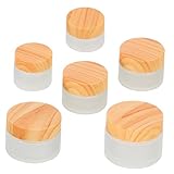 OATIPHO 6 Stück Teiliges Mattiertes Glas Gesichtscreme mit Behältern Auslaufsichere Kosmetikboxen zum Nachfüllen für Cremes Lotionen Make Up und Reiseaufbewahrung