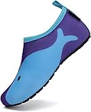 SAGUARO Badeschuhe Kinder Wasserschuhe Jungen Mädchen Schwimmschuhe Schnelltrocknung Strandschuhe Aquaschuhe Leicht Tauchschuhe Neoprenschuhe Surfschuhe Stil:5 Blau, Gr.24/25 EU