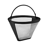 Fackelmann Silberton Dauerkaffeefilter Nr. 4, Permanent Filter aus Edelstahlgewebe - für Kaffee & als Teesieb verwendbar (Farbe: Silber/Schwarz), Menge: 1 Stück