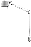 Artemide- Tolomeo Tavolo Tischlampe. Hochwertige Tischleuchte aus Aluminium mit Klemme. Made in Italy, L78 H64,5 H max 129 cm, Silber