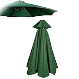 JNTFNE Runder Regenschirm, Ersatzdach, Sonnenschirm, Ersatzschirm, versetzter Freischwingerschirm, Sonnenschutz, Stoff, Polyestergewebe, 2,7 m, 3 m, 6 Rippen, 8 Rippen, grün, 3m/6-ribs