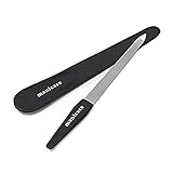 Manicare Saphir-Nagelfeile lang, zweiseitig mit grober und feiner Körnung für natürliche und künstliche Nägel, robust mit Schutzhülle – Maniküre & Pediküre für zuhause und unterwegs