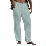 Herren-Hose mit Kordelzug, lockere Passform, einfarbige Herrenhose, lässig, gerades Bein, leicht, lockere Passform, Yogahose, minimalistisch, elastischer Bund, Sweathose, modisch, vielseitige Hose