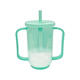 Becher mit Innenkegel und Ausgussdeckel – auslaufsicherer Trinkbecher | Rekonvaleszenz-Futterbecher mit Griff | Thermobecher | Trinkbecher für Behinderte, Trinkbecher für Erwachsene, Schnabeltasse mit