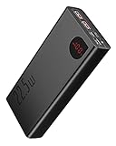 Baseus Powerbank 20000mAh, 22,5W PD 3.0 QC4.0 Schnellladung USB C Externer Akku, Tri-Ausgängen Power Bank mit LED Display für iPhone 12 11 Xs Pro Max Mini Samsung S20 S10 usw., PPAD000101