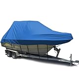 210D trailerable wasserfest Boot Abdeckung, Ganzjahres-Marineschutzvorrichtung mit UV-Schutz für Motorboote Fischski V-Rumpf-Boote (11-27FT), 21x24FT=732x300cm