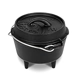 Petromax Feuertopf ft1 - Dutch Oven aus Gusseisen für Kochen und Backen - mit Deckel, Henkel und Standfüßen - geeignet für Soßen, Gebäck und mehr - 0,93 l
