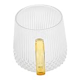 OUNONA Glas Mit Henkel Trinkgläser Tasse Kaffeebecher Pintgläser Isolierbecher Küchengläser Mehrfarbig Wassergläser Geripptes Glasgeschirr Dosengläser Kaffee Reisebecher Golden