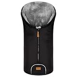 Fillikid Winterfußsack Pamir Exklusiv | Warmer Kinder Winterfußsack | Universal Lammfellfußsack für Babyschale, Kinderwagen, Buggy | Babyfußsack mit echten Lammfell | Wind- & wasserabweisend