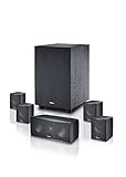 Cinema Star 5.1 - Subwoofer-Satellitensystem mit aktivem Subwoofer, Farbe:Schwarz