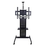 Verstellbarer 94-178.8 cm TV-Ständer mit Rädern - LCD LED Plasma Bodenwagen Trolley für Home Office inklusive DVD & Kamerahalterung Mobile TV Befestigungslösung