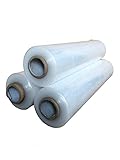 Palettenfolie, 500 mm x 250 m, transparent, weiß, extra groß, starke Rolle, strapazierfähige Verpackungsfolie, Frischhaltefolie, 6 Rollen