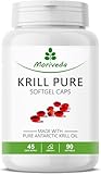 Krillöl Kapseln - 1000mg PURE Krill Öl für 45 Tage - mit Astaxanthin Omega 3-6 EPA DHA Cholin Phospholipide - Moriveda 1x 90 Kapseln