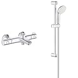 Grohe Grohtherm 800 Thermostate (Thermostat-Wannenbatterie, DN 15) chrom, 34567000 & Tempesta 100 Brausen und Duschsysteme Brausestangenset (2 Strahlarten) chrom, 27598001