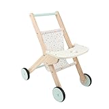 Lauflernwagen - Baby Holz Schiebewagen Puppenwagen | Zur Motorik Und Sinnesförderung Durch Rollenspiel In Wohnzimmer Garten Und Park Für Erste Schritte | Geschenk Erste Schritte Rollenspiel Draußen Dr