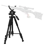 Zielstock Jagd Dreibein Schießstativ Höhenverstellbar 21.6'-59', Schießstock Jagdstativ mit V-Joch und drehbarer, Aluminium-Schießständer für Outdoor-Aktivitäten-Black