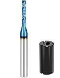 1/4 Zoll Schaft Spiralfräser Bits 1/8 Zoll Schneiddurchmesser, Auf-/Abschneiden Spiralspitze HRC55 Vollkarbid 2-Nut-Spiral-CNC-Fräser Bits Nanoblau beschichtet - 1/8' X 3/4' X 1/4' X 2-1/2'