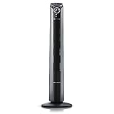 Brandson - Turmventilator mit Fernbedienung 108cm - Ventilator 10 Grad neigbar - Standventilator - mobiler Lüfter - Oszillation - 3 Geschwindigkeiten 4 Lüftungs-Modi - GS - Titan