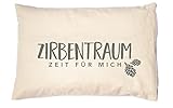 Herbalind Natur Zirbenkissen Zirbentraum in Braun mit Reißverschluss 30x20 cm - Edles Zirben Kopfkissen 100% Baumwolle Zirbe, Tiroler Zirbenflocken Duftkissen, Zierkissen als Geschenk