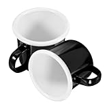 MAGICLULU 2 Stück Vintage Emaille Becher Doppelwandige Wasser Und Kaffeebecher Isolierte Trinkbecher Aus Emaille Ideal Für Zuhause Camping Und Outdoor Aktivitäten