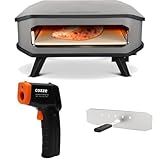 cozze Gas-Pizzaofen-Set: 17' Ofen mit Stein, Infrarot-Thermometer, Abdeckung & Edelstahltür – ideal für den Außenbereich