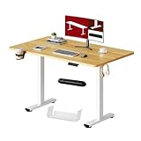SANODESK Höhenverstellbarer Schreibtisch mit KOMPLETTER TISCHPLATTE, Ergonomischer Standing Desk, Computertisch mit Memory-Funktion für Homeoffice, 110 x 54 cm, ahorn