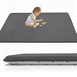 RxueSug Krabbelmatte Baby Faltbar, Krabbeldecke Für Baby, 2cm Verdickte Krabbeldecke für Baby, Baby Play Mat für Laufgitter, Spielmatte Baby Faltbar, Wohnzimmer-Bodenmatte 60 x 100 cm Dunkelgrau