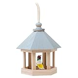 Vogelfutterstation aus Holz | Große wetterfeste Vogel-Snackstation – einfach zu befüllende Vogelhaus-Futterstation für Garten und Hinterhof, ein Geschenk für Eichhörnchenliebhaber Synyey