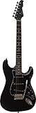 ELEKTROGITARRE MATT SCHWARZ - E-GITARRE MIT MASSIVHOLZKÖRPER - VISION SOUND - SCHWARZER PICKUP + KABEL - ST5MATT BLACK