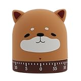 Milisten Küchentimer Mechanischer Zeitschalter mit Shiba Inu Motiv 60 Minuten Timer für Kochen Backen und Arbeitszeitmanagement