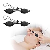 KARELLS Solarium Brille, LED Schutzbrille, 2 Stück UV Solarium Schutzbrille Solariumbrille Sonnenschutz Brille für Sonnenbank Beauty Patienten Sonnenbrille IPL Behandlung LED Lichttherapie (Schwarz)