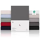 Blumtal® Premium Spannbettlaken 140x200cm Jersey - Oeko-TEX zertifiziertes Bettlaken 140x200 Baumwolle 100% - Spannbetttuch 140x200 für Matratzen bis 25 cm - Laken 140x200 Spannbettlaken - Anthrazit