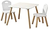 Kesper Kindertisch mit 2 Sthlen; wei , Ma e: Tisch 55 x 55 x 45 cm, Stuhl 27,5 x 27,5 x 50,5 cm, 1771213