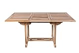SAM Teak-Holz Gartentisch, Balkontisch Madera, 120-170 x 120 cm, massiver ausziehbarer Holztisch für Ihren Balkon oder Garten