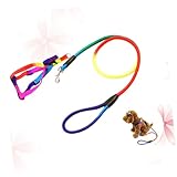 Toyvian Regenbogenfarbige Hundeleine Für Kleine Verstellbares Brustgeschirr Aus Strapazierfähigem Für Outdoor Aktivitäten Haustierbedarf Für Komfortables Gassigehen