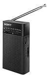 Sony ICF-506 Tragbares robustes Analogradio (Retrodesign, voller Klang, AC-Netzteil oder Batteriebetrieb, Tragegriff) Schwarz