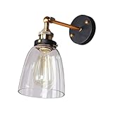 Sewroro Wandlampe Fassung Vintage Wandlicht Industrial Stil Balkonbeleuchtung ohne Leuchtmittel für Flur Schlafzimmer Wohnzimmer