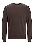 Jack & Jones Herren JJEBASIC Knit Crew Neck NOOS Strickpullover, Seal Brown, M