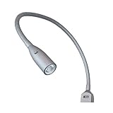 kalb Material für Möbel Flexible LED-Bettleuchte/LED-Leseleuchte mit integrierter USB Ladefunktion alu eloxiert/silbergrau (1er oder 2er Set alu eloxiert), Auswahl:1er Set silbergrau