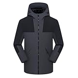 Regenjacke Herren Gefüttert Wasserdicht Warm Winterjacke Übergangsjacke Leicht Outdoor Windjacke Wandern Camping Parka Jacke Mantel Outdoorjacke Reisen Große Größen Skijacke Funktionsjacke