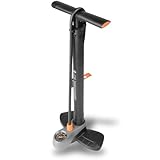 SKS GERMANY AIRCONTROL 8.0 Standpumpe (Luftpumpe für alle Ventilarten, verlängerter Schlauch, Präzisionsmanometer, angenehmer Griff, max. Druck: 8 bar/115 PSI), Schwarz
