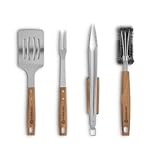 BURNHARD Grillbesteck-Set 4-TLG. 42 cm, Akazienholz...