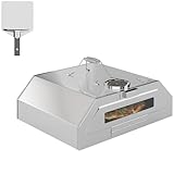 Outsunny 20,3 cm tragbarer Edelstahl-Grill-Top-Pizzaofen mit integriertem Thermometer und Sichtfenster für Gas- und Holzkohlegrills, inklusive Tragegriffen, Pizzastein und Schale, silberfarben
