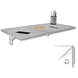 KDR Wandklapptisch 80x40 cm Betonoptik – Klappbarer Tisch zur Wandmontage – als Esstisch, Schreibtisch, Küchentisch oder Arbeitsplatz – Platzsparend & vielseitig einsetzbar