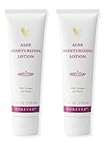 Forever Aloe Moisturizing Lotion, intensive Feuchtigkeitspflege, für Körper und Gesicht, Make-Up-Unterlage, zieht rückstandsfrei ein, glutenfrei, dermatest-zertifiziert, Tube (2 x 118 ml)