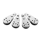 Zerodeko 4 Stück Edelstahl Marine Rolle Segelboot Rolle Einzel Rollenblock Ankerwagen Kit Bootsseilrolle Segel Rolle Silber