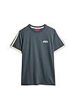 Superdry Herren Essential Retro T-Shirt mit Streifen und Logo Lauren Marineblau M